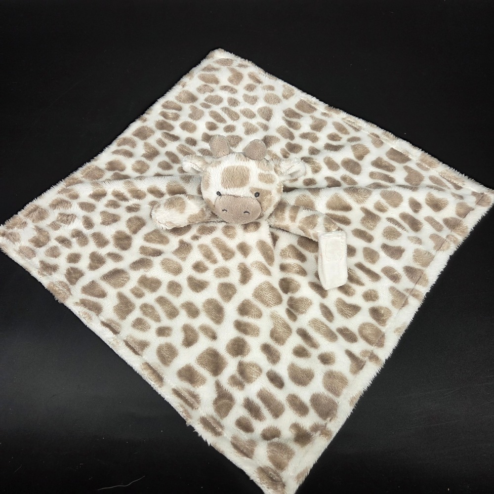 Carters Giraffe Lovey Security Blanket Tan Cream Animal Print Plush 2021 13x13